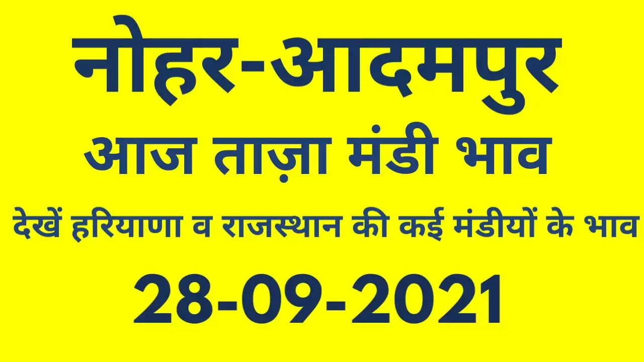 Nohar Adampur Mandi Bhav 28 September 2021- आज के ताजा मंडी भाव 28 सितंबर