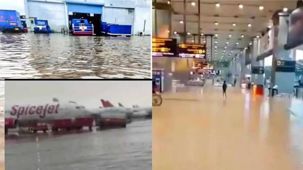 दिल्ली में तेज बारिश से एयरपोर्ट में घुसा पानी, यातायात पुलिस ने जारी की एडवाइजरी