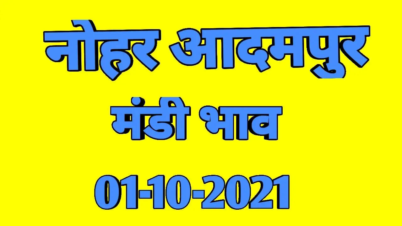 Nohar Adampur Mandi Bhav 1 October 2021- आज के ताजा मंडी भाव 1 अकतूबर  2021