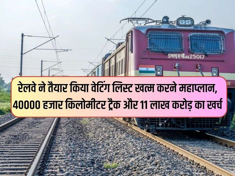 Indian Railways : रेलवे ने तैयार किया वेटिंग लिस्ट खत्म करने महाप्लान, 40000 हजार किलोमीटर ट्रैक और 11 लाख करोड़ का खर्च