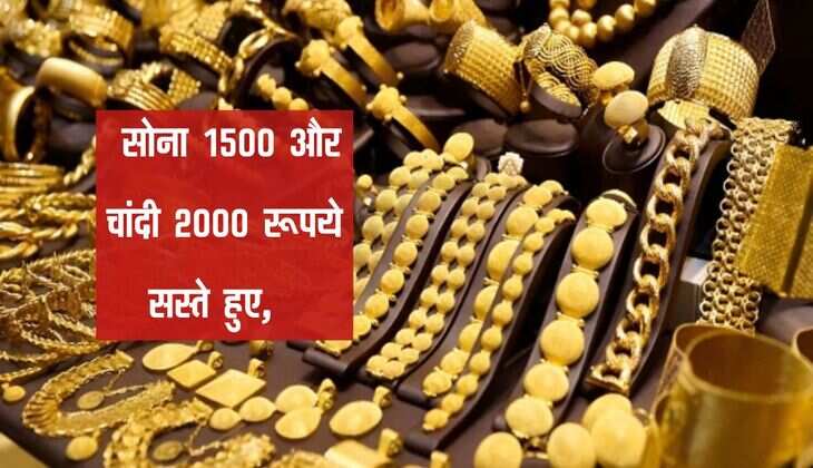 Gold Price Today: सोना 1500 और चांदी 2000 रूपये सस्ते हुए, जानिए 24, 22 और 18 कैरेट गोल्ड भाव
