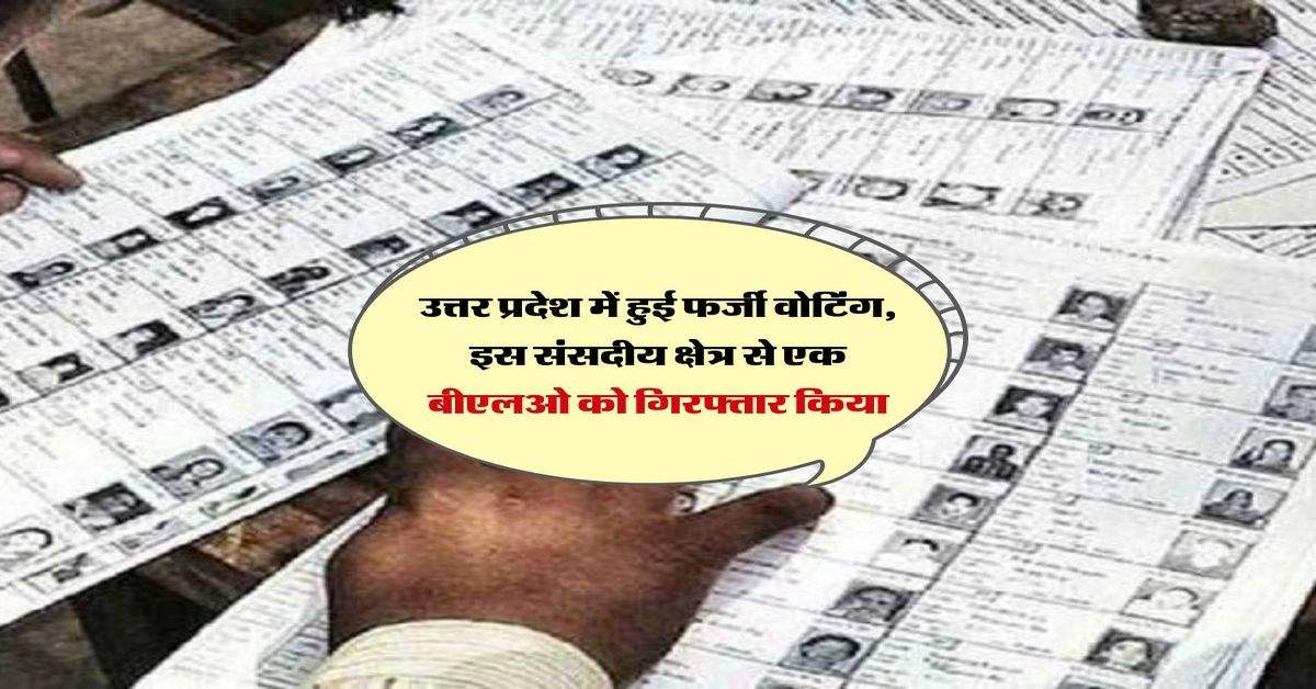 उत्तर प्रदेश में हुई फर्जी वोटिंग, इस संसदीय क्षेत्र से एक बीएलओ को गिरफ्तार किया