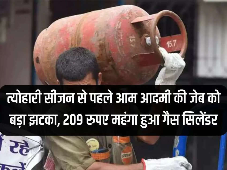 Big blow to common man's pocket before festive season, gas cylinder becomes costlier by Rs 209