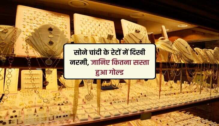 Gold silver Rate : सोने चांदी के रेटों में दिखी नरमी, जानिए कितना सस्ता हुआ गोल्ड