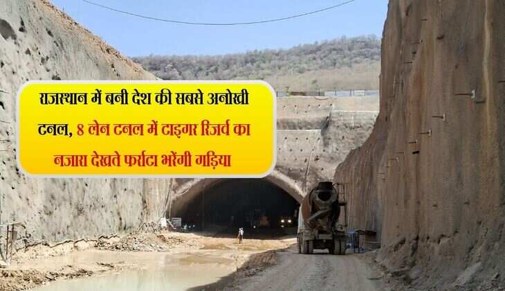 राजस्थान में बनी देश की सबसे अनोखी टनल, 8 लेन टनल में टाइगर रिजर्व का नजारा देखते फर्राटा भरेंगी गड़िया 