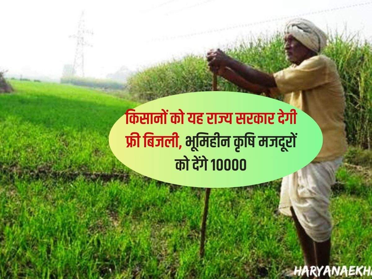 Free Electricity : किसानों को यह राज्य सरकार देगी फ्री बिजली, भूमिहीन कृषि मजदूरों को देंगे 10000