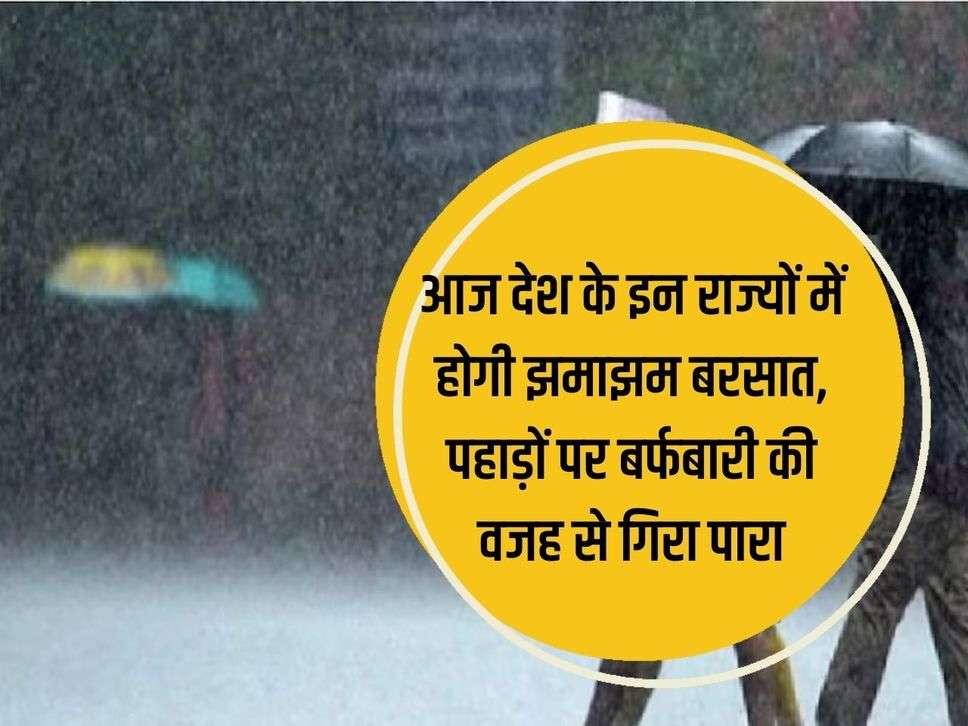 Weather News: Today there will be heavy rain in these states of the country, mercury dropped due to snowfall in the mountains