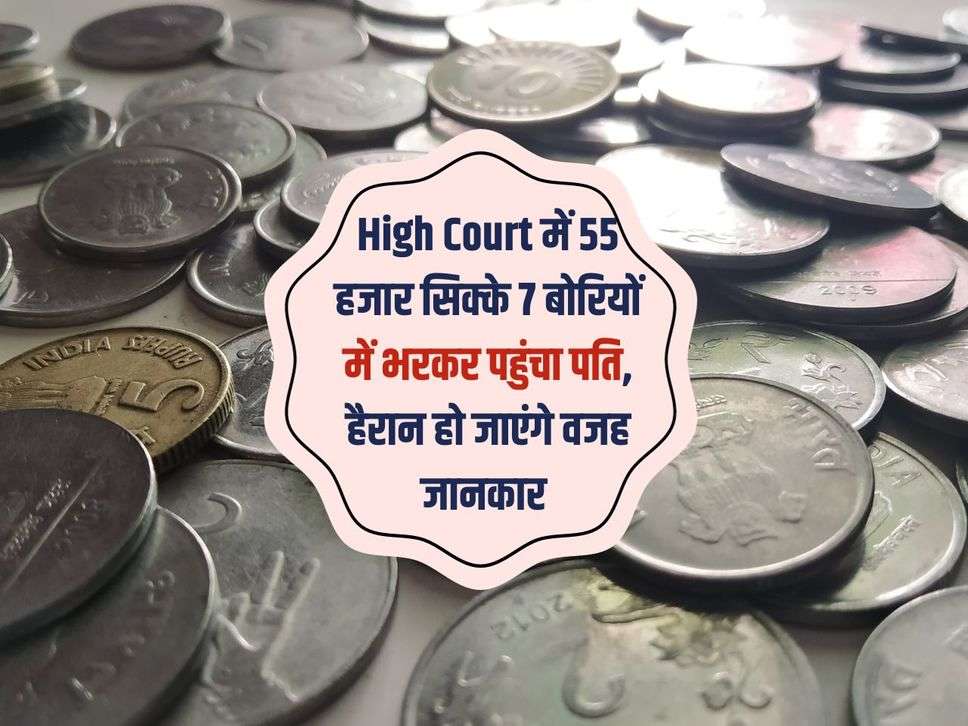 High Court में 55 हजार सिक्के 7 बोरियों में भरकर पहुंचा पति, हैरान हो जाएंगे वजह जानकार 