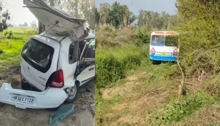 Kilometer Scheme of Roadways Bus and Car Collision