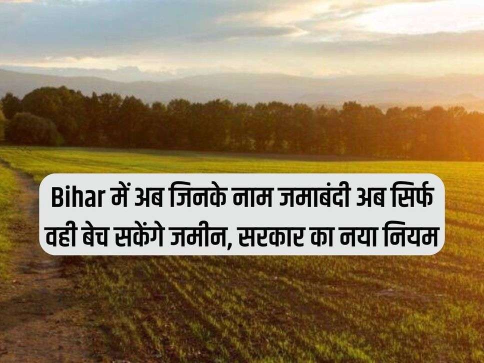 Bihar में अब जिनके नाम जमाबंदी अब सिर्फ वही बेच सकेंगे जमीन, सरकार का नया नियम