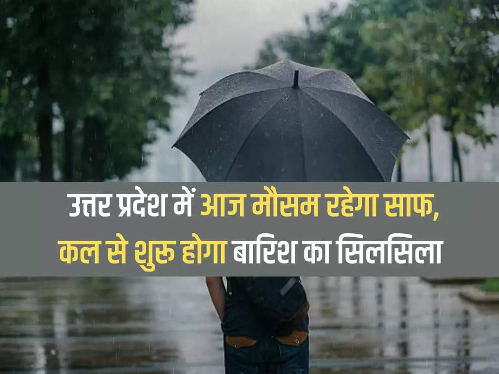 Weather will be clear in Uttar Pradesh today, rain will start from tomorrow