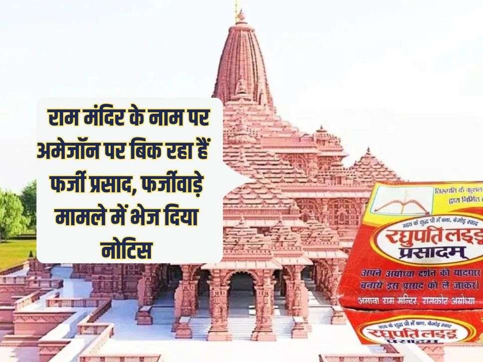 Ram Mandir : राम मंदिर के नाम पर अमेजॉन पर बिक रहा हैं  फर्जी प्रसाद, फर्जीवाड़े मामले में भेज दिया नोटिस