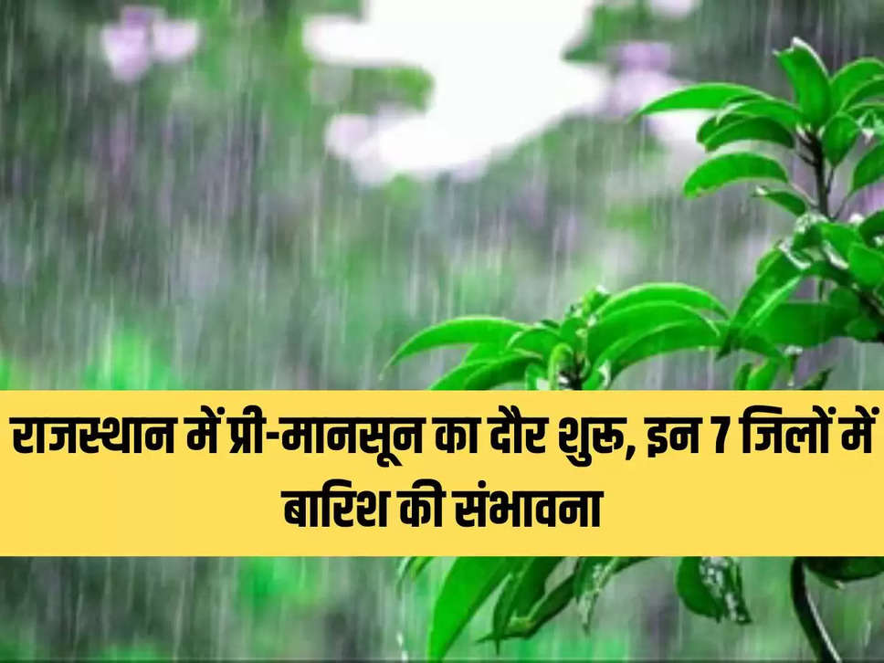 राजस्थान में प्री-मानसून का दौर शुरू, इन 7 जिलों में बारिश की संभावना