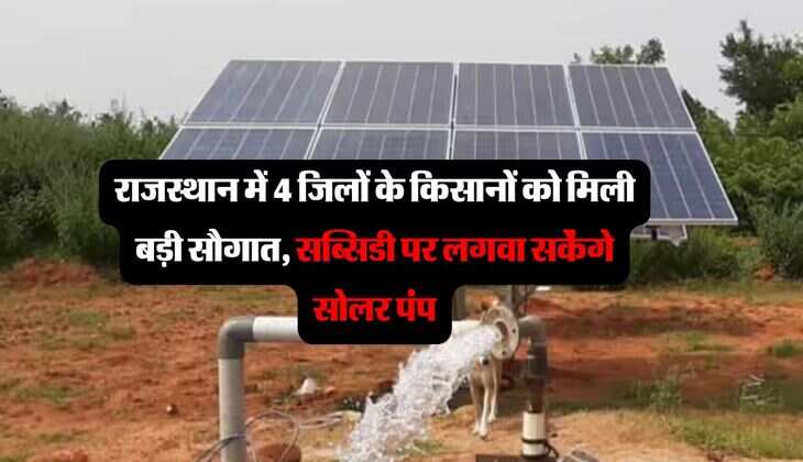 राजस्थान में 4 जिलों के किसानों को मिली बड़ी सौगात, सब्सिडी पर लगवा सकेंगे सोलर पंप
