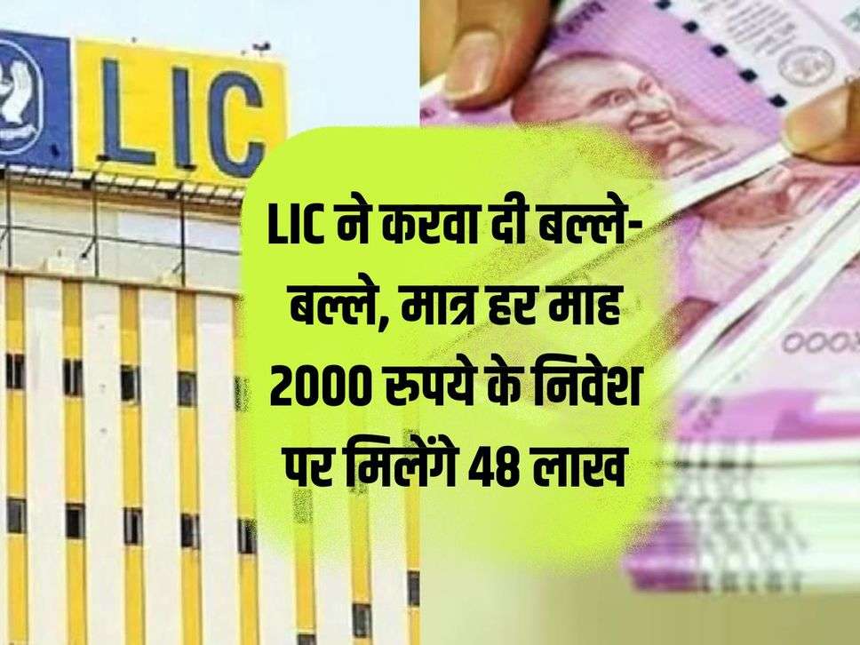LIC got it done, you will get Rs 48 lakh on investment of just Rs 2000 every month