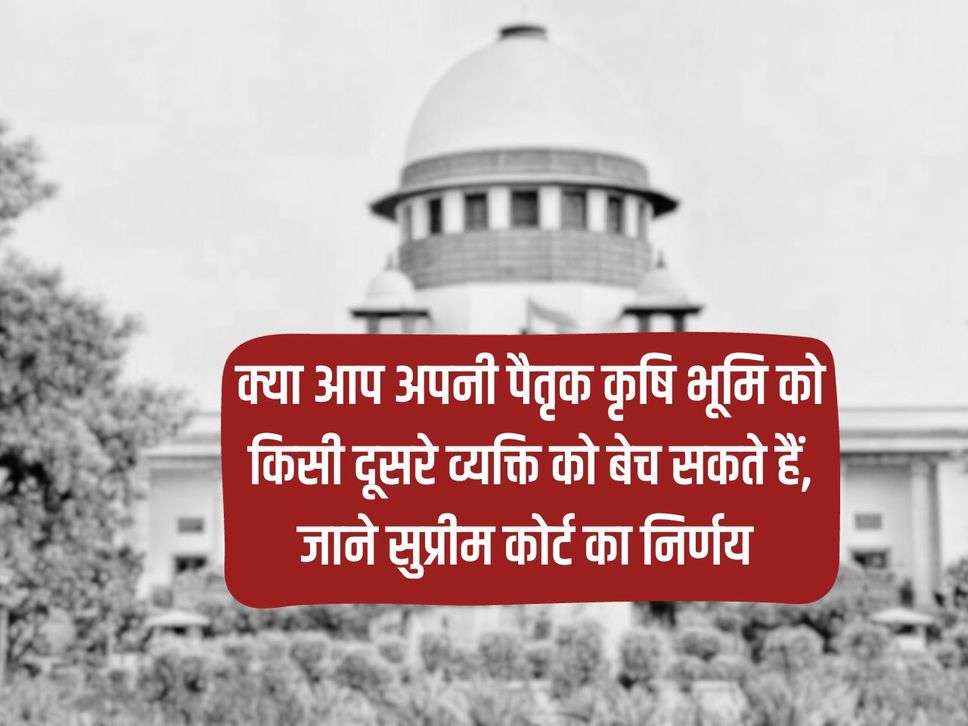 Supreme Court Decision: Can you sell your ancestral agricultural land to another person, know the decision of the Supreme Court