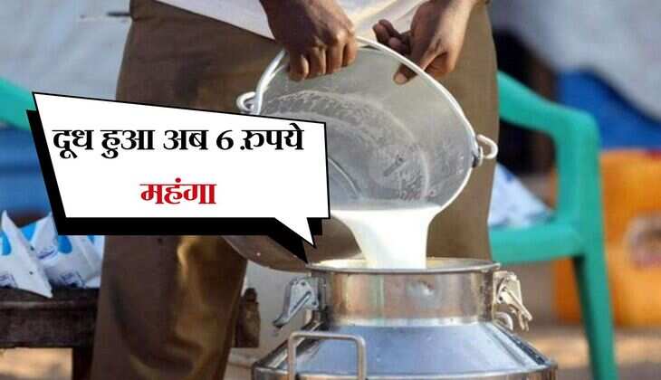 दूध हुआ अब 6 रुपये महंगा, आम आदमी की जेब को लगा महंगाई का झटका