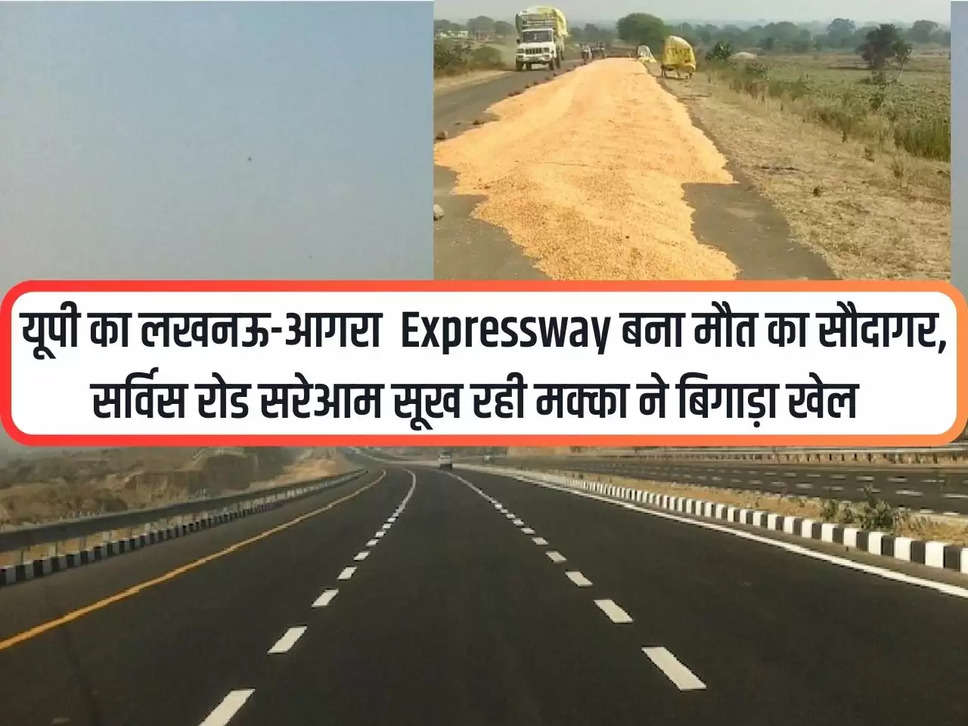 UP News: UP's Lucknow-Agra Expressway has become a merchant of death, maize drying up on service road has spoiled the game.