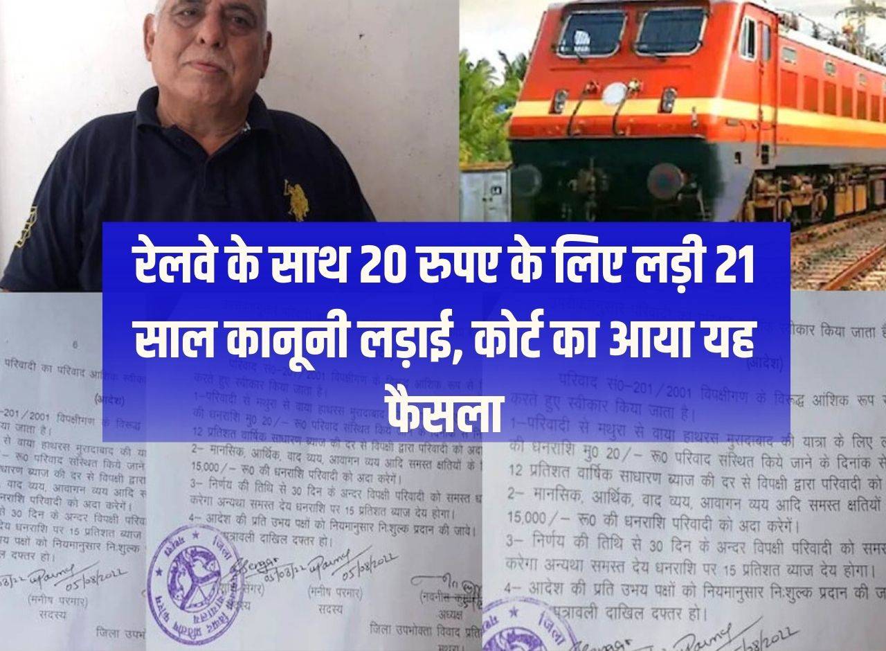 UP News: Fought 21 years of legal battle with Railways for Rs 20, this is the decision of the court