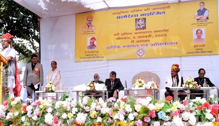 राजस्थान नर्सिंग काउंसिल के परिसर में आधुनिक नर्सिंग की जननी फ्लोरेंस नाइटिंगेल की प्रतिमा का अनावरण