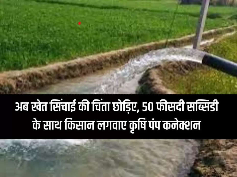 Good news: Now stop worrying about field irrigation, farmers can get agricultural pump connections installed with 50 percent subsidy.