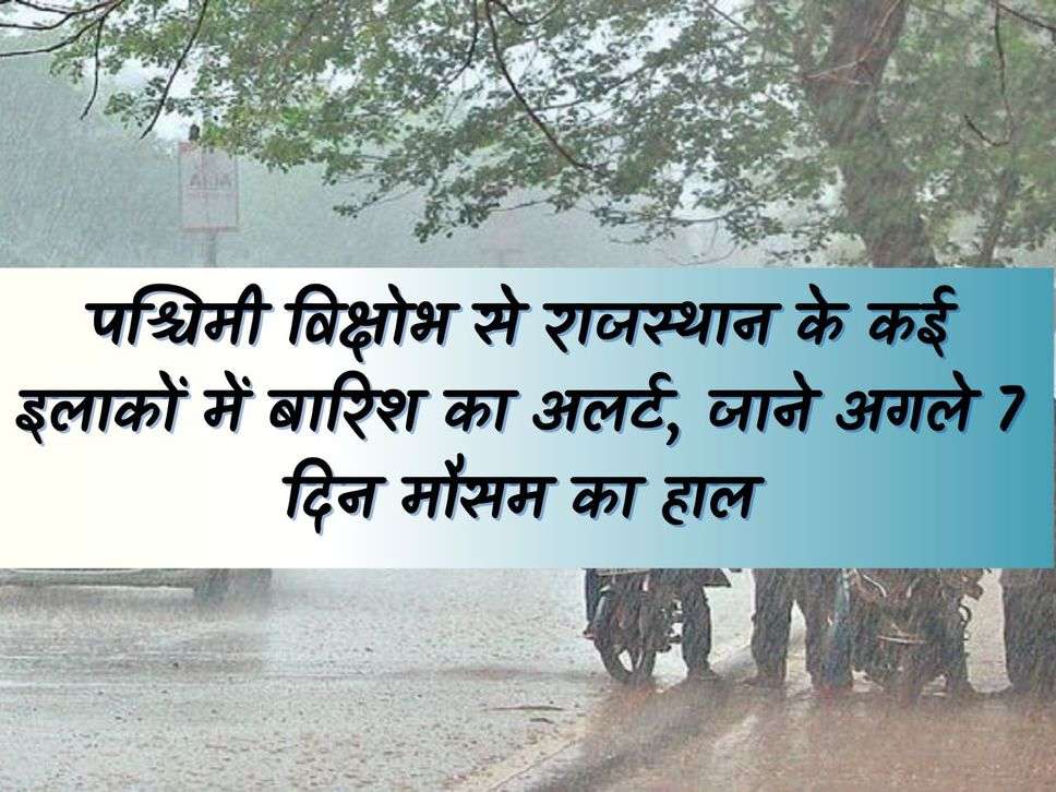 Weather News: Rain alert in many areas of Rajasthan due to western disturbance, know the weather condition for the next 7 days.